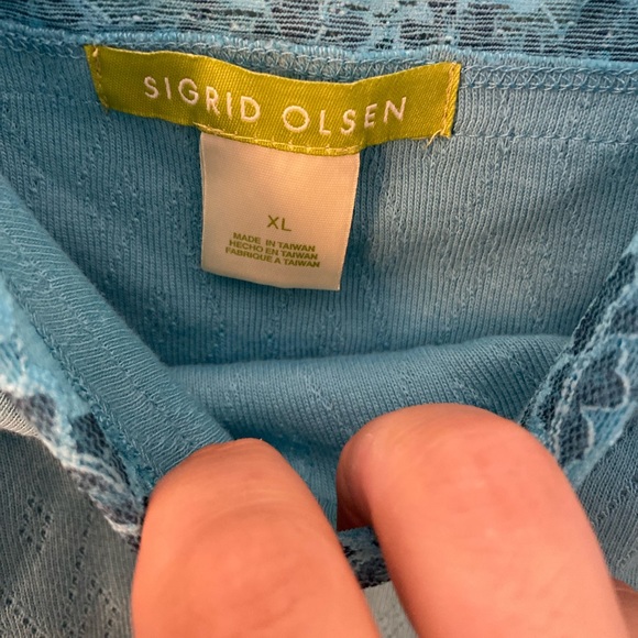☀️Sigrid Olsen Women’s Sleepwear Top, medium blue, size XL. - Picture 2 of 6